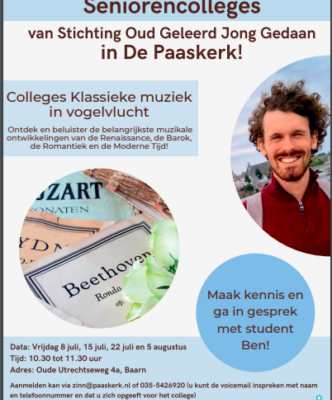 Seniorencolleges van Stichting Oud Geleerd Jong Gedaan in De Paaskerk!